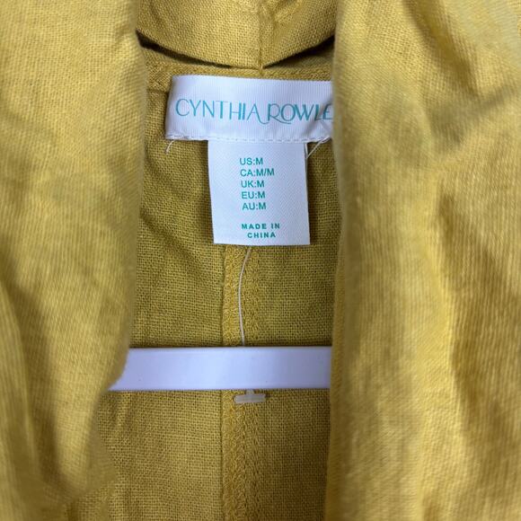 Cynthia Rowley Dress Medium Mustard Linen Cowl Hi Lo Lagenlook‎ Coastal Grandma - Picture 6 of 12